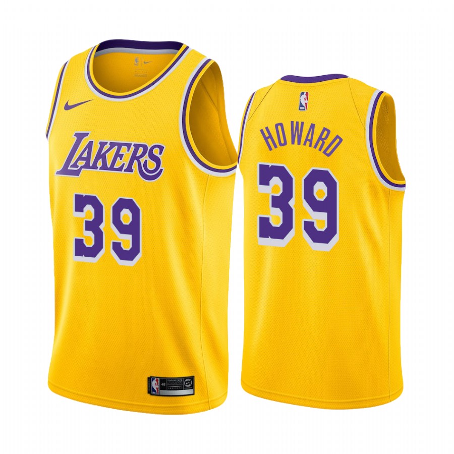 Men's Los Angeles Lakers #39 Dwight Howard Yellow Stitched NBA Jersey